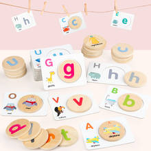 Kids Early Education Alphabet Card Wooden 3D Letters Puzzle Matching Game Learning English Montessori Toy For Baby Teaching Aids 2024 - buy cheap