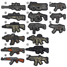 Ak47-pistola rifle de assalto-falante, remendo para airsoft, clube riffle, espingarda preta, máquina de arma bordada, patches em forma de arma 2024 - compre barato