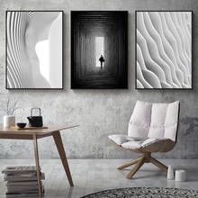 Nordic Black White space art wall art Canvas posters Painting Prints Abstract building Pictures for Living Room Morden Decor 2024 - buy cheap
