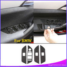 Marco de botón de elevación de ventana de coche, accesorio de fibra de carbono para BMW X1 E84 2011-2015 RHD y LHD, con volante a la derecha y a la izquierda, 4 piezas 2024 - compra barato