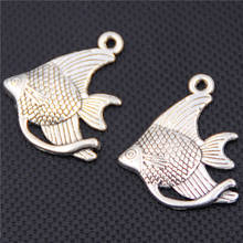 WKOUD 10pcs Silver Color Tropical Fish Pendant Ocean Charms Beach Charms DIY Metal Jewelry Accessories 23*31mm A437 2024 - buy cheap