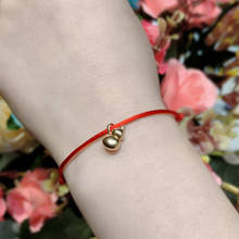 Pulsera de oro de 18K XF800 para mujer y niño, colgante de calabaza pura AU750, cuerda roja tejida a mano, regalo de joyería fina B570 2024 - compra barato