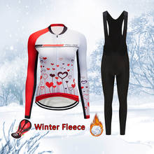 Conjunto para ciclismo de inverno feminino, conjunto de roupas térmicas de lã 2021, camisa de bicicleta de estrada, mtb, vestido feminino, roupas de bicicleta 2024 - compre barato