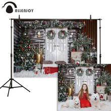 Allenjoy-telón de fondo para estudio fotográfico, telón de madera vintage para sesión fotográfica de Navidad, invierno, nieve y Año Nuevo 2024 - compra barato
