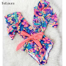 Telaura Sexy One Piece Swimsuit Women Swimwear Push Up Monokini Ruffle Swim Suit Bandage Bathing Suit Summer Beach Wear Female 2024 - buy cheap