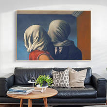 Rene Magritte The lovers giclee Canvas Painting Posters Prints Scandinavian Wall Art Picture for Living Room Home Decor Cuadros 2024 - buy cheap
