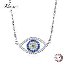Kaletine Authentic 925 Sterling Silver Evil Eye Necklace Lucky Blue Eyes Punk Pendant Necklaces for Women Collares Fine Jewelry 2024 - buy cheap