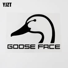 YJZT 15.6CM×10.3CM Interesting Animal Goose Face Decal Car Sticker Black/Silver Vinyl 8C-0636 2024 - buy cheap