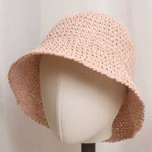 Chapéu feminino palha papel viseira de sol, chapéu feminino visor de praia dobrável 2024 - compre barato