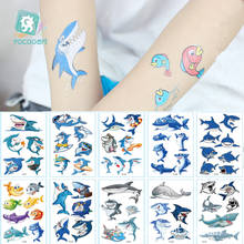 10pcs/set Temporary Tattoo Sticker Cartoon Shark Kids Tattoo for body arm leg Waterproof  Fake Tattoo Tatouage Enfant Tatuagem 2024 - buy cheap