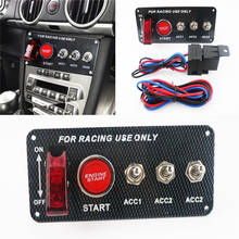 12V Car Race Ignition Switch Panel Engine Start Push Button Carbon Fiber Toggle Start Push Button Ignition Switch Panel Kit 2024 - buy cheap