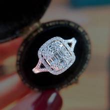 Новые большие кольца серебряного цвета с цирконом для женщин обручальные модные ювелирные изделия для свадьбы 2024 - купить недорого