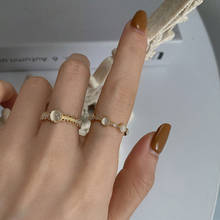GSOLD-Anillo de dedo índice de ópalo pequeño de Metal Simple Vintage, estilo clásico de Palacio, anillo abierto de temperamento, joyería diaria para mujer 2021 2024 - compra barato