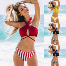 2020 womens swimwear two piece bikini low waist Triangle Push-up Swimsuit bathwear bathing Suit Swimming biquini Tankini CJ 2024 - buy cheap