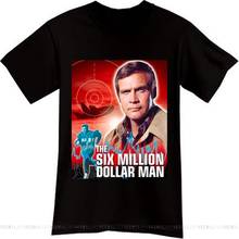Мужская черная футболка со Стивом Остином из сериала за 6 миллионов долларов 2024 - купить недорого