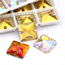 Square Loose Rhinestones K9 Glasses Strass Crystals AB Color Sew On Stones DIY Decoration Garment Accessories Flat Back Stones 2024 - buy cheap
