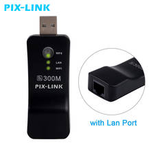 Беспроводной Wi-Fi роутер PIXLINK, удлинитель 300 Мбит/с, сетевой адаптер, универсальный ретранслятор HD TV RJ45 AP USB WPS для Smart TV 2024 - купить недорого