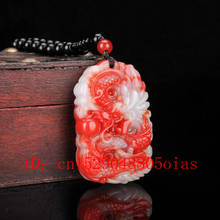 1pc Natural Color Hetian Jade Stone Dragon Pendant Chinese Red White Jadeite Jewelry Charm Amulet Carved Gifts for Women Men 2024 - buy cheap