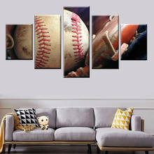 Pintura de beisebol em hd, 5 peças, poster moderno, arte decorativa, sala de estar, tela modular, quadro de parede para casa, arte de parede 2024 - compre barato