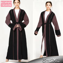 Размера плюс 2019 абайя Дубай кимоно кафтан ислам мусульманское платье абайя s женский длинный кардиган халат хиджаб платье турецкая исламская одежда 2024 - купить недорого