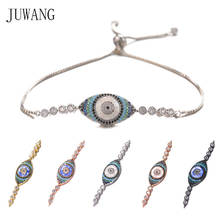 Juwang pulseira de zircônia cúbica 2020, joias com pingente de mau olhado de cobre, corrente ajustável, presentes para mulheres 2024 - compre barato