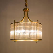 Lustre e14 de cobre decoração americana, candelabro k9, luminária de cristal redonda de led, luminárias de luxo 2024 - compre barato