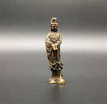 COPPER STATUE Chinese Copper Carved Pure Copper Buddha Statue Guan Yin Handing Confucian Classics Book Kwan-yin Exquisite Small 2024 - buy cheap