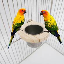 Pássaro alimentando copos com braçadeira gaiola papagaio pendurado tigela de aço inoxidável coop prato dropshipping 2024 - compre barato