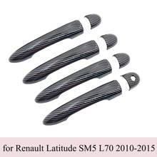 Black Color Carbon Fiber Door Handles Cover for Renault Latitude SM5 L70 2010~2015 Car Accessories Sticker Catch 2011 2012 2013 2024 - buy cheap