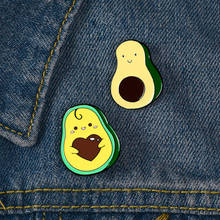 Fashion Avocado Pineapple Enamel brooches wholesale Jackets Lapel Cartoon Fruit clothing Button Badge Gift for kids 2024 - buy cheap