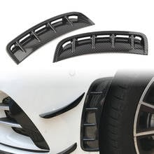 2 шт., автомобильные передние крылья из углеродного волокна для Benz A-Class A220 W177 A200 A250 A220 A35 AMG 2019 2020 ABS 2024 - купить недорого