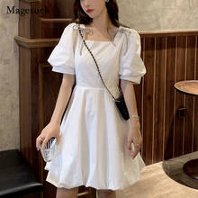 Summer Dress Fairy Puff Sleeve Bows Chiffon Dress White Black Japan Style Kawaii Mini Dress Elegant Vintage Party Dress 14556 2024 - buy cheap