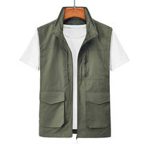Mens Vests Men's Summer Sleeveless Vest Coat Men Spring Autumn Casual Travels Vest Outdoors Vests Waistcoat Jacket Male Tops 6XL 2024 - buy cheap