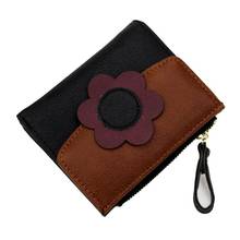 Цветочный дизайн Pu кожаный маленький кошелек для женщин 2020 короткий фирменный женский бумажник мини на молнии Женский кошелек для девочек Кошелек для монет 2024 - купить недорого