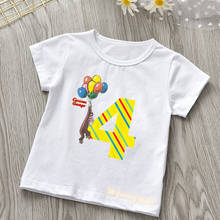 Футболка детская в новом стиле, смешная мультяшная одежда для вечеринки на день рождения от 1 до 10 лет, модная футболка для мальчиков и девочек, белые топы 2024 - купить недорого