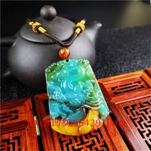 Pendant for Chinese Necklace Jade Charm Color Gifts Hand Women Jewelry Natural Jadeite Fashion Carved Dragon Amulet Men 2024 - buy cheap