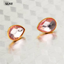 XLNT pendientes de botón para mujer 2019 pendientes de cristal de Boucle d'oreille oro rosa joyas bijoux brincos Mujer 2024 - compra barato