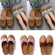 New Fashion Summer Linen Slippers EVA Home Butterfly Knot Flat Slippers Soft Botoom Shoes Indoor House Cozy Open Toe Scuffs 2021 2024 - buy cheap