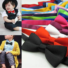 Классический Детский галстук-бабочка для мальчиков и девочек, модный однотонный галстук-бабочка 35 цветов, мятный, зеленый, красный, черный, белый, зеленый, для домашних животных, для выпускного вечера 2024 - купить недорого