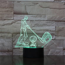 Lâmpada 3d de toque para bola de golfe, led com sensor de mudança de cor 7, esportiva, luz noturna 3d, decoração de casa, mesa, melhor brinquedo para crianças, ft1612 2024 - compre barato