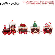 Tren de madera de Papá Noel para decoración del hogar, adorno de Navidad para mesa, manualidades, juguetes de regalo, Año Nuevo, 2021 2024 - compra barato