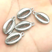 5PCS/Lot  Stainless Steel Sea Cowrie Kauri Shell Tooth Conch Charms For Necklace Bracelet Pendant Diy Jewelry Making 2024 - buy cheap