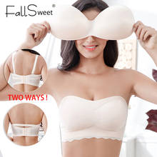 Fallsweet Push Up Bras For Women Underwear Invisible Strapless Bralette Support Fat Girls Tube Top Plus Size Brassiere M-7XL 2024 - buy cheap