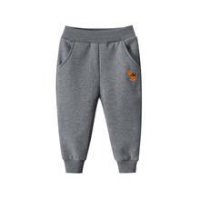 Calça esportiva de veludo para meninos, calças de duas cores para outono de 2021 para crianças plus, calças de pelúcia para bebês 2024 - compre barato