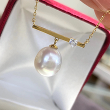 HENGSHENG-colgante de perlas blancas de océano Natural para mujer, colgante de diseño minimalista delicado con joyero, casi redondo, 9-10mm 2024 - compra barato