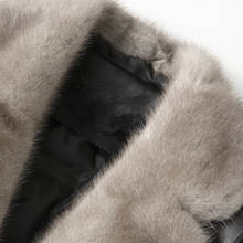 Chaqueta de piel de oveja auténtica para Mujer, Abrigo largo con Cuello de piel de visón Real, de plumón de pato, X-135 YY540 2024 - compra barato