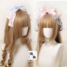 Princess sweet lolita hairband Doll and bear dancing pink and blue color bow knot KC Hair accessories hairband women GSH253 2024 - buy cheap