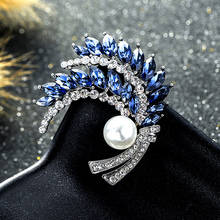 Charm Female White Pearl Crystal Brooch Rose Gold Silver Color Jewelry Brooches For Women Cute Zircon Pin Dress Coat Accessories 2024 - buy cheap