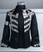 Custom Made New MJ Professional Cosplay MICHAEL JACKSON Costume This is it Black Jacket Diamond Shirt 2024 - buy cheap