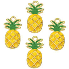 10Pcs/Lot Enamel Fruit  Food Pineapple Charms Pendant кулон For Diy Women Gift Jewelry Making Necklaces Earrings Supplies Craft 2024 - buy cheap